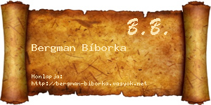 Bergman Bíborka névjegykártya